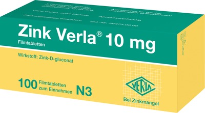 Zink Verla 10mg 100 St Filmtabletten