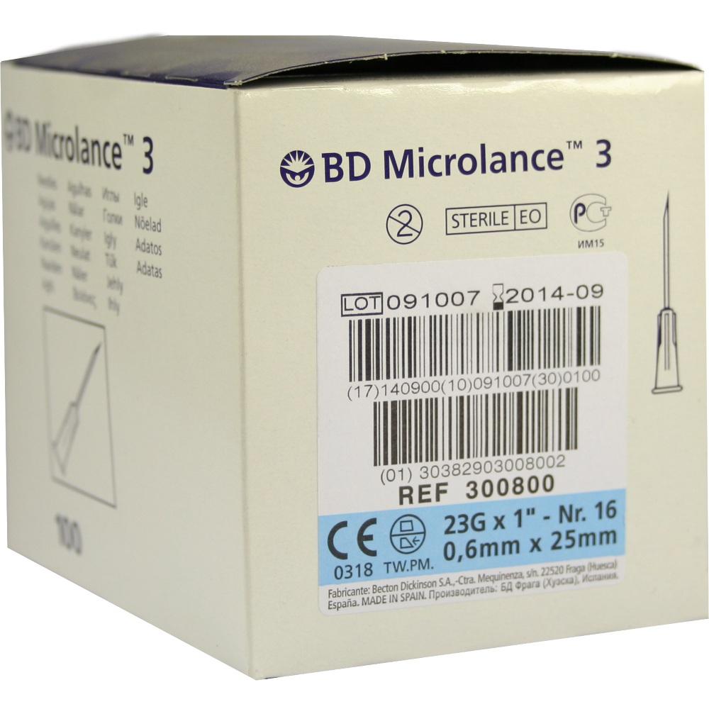 BD MICROLANCE Kanüle 23 G 1 0,6x25 mm 100 St Kanüle