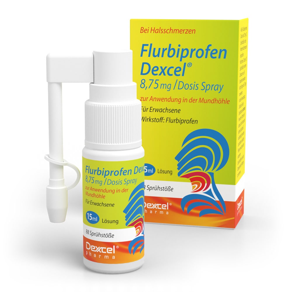 Flurbiprofen Dexcel gegen Halsschmerzen 15 ml Spray