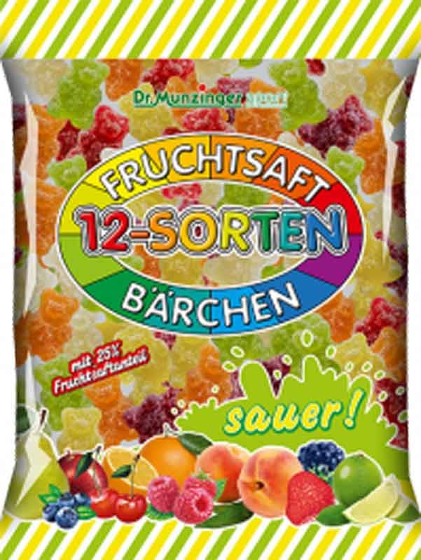 Dr. Munzinger Fruchtsaft 12 Sorten Bärchen sauer 450 g
