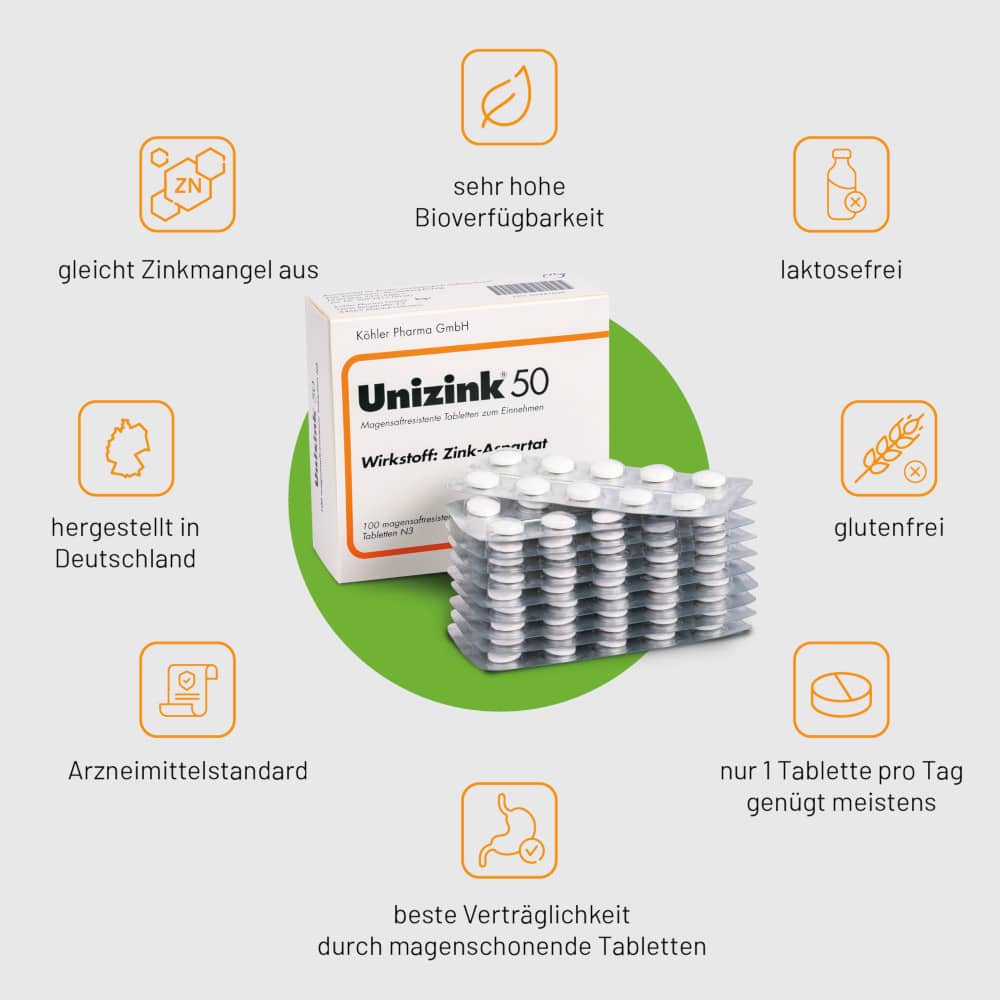 Unizink 50 100 St Tabletten magensaftresistent