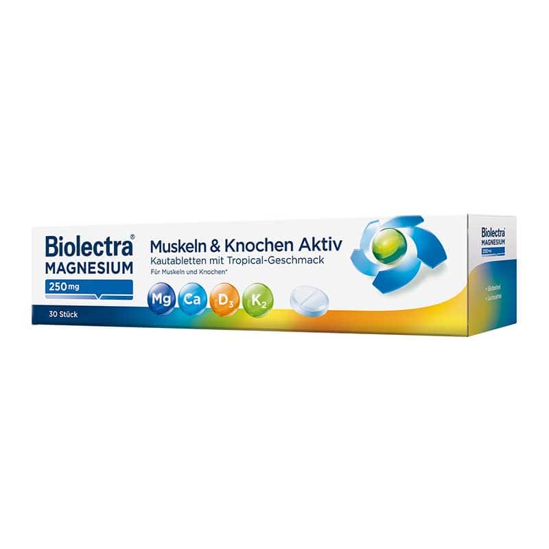 Biolectra MAGNESIUM Muskeln & Knochen Aktiv  30 St Kautabletten