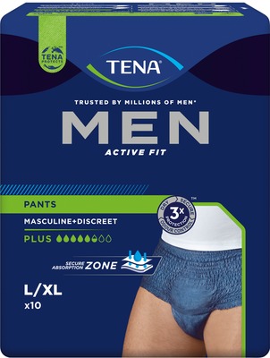 TENA MEN ACTIVE FIT PANTS PLUS L/XL 10 St