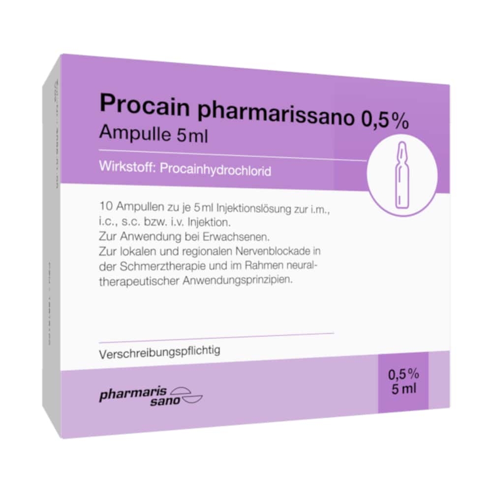 Procain pharmarissano 0,5% Ampulle 5ml 10X5 ml Injektionslösung