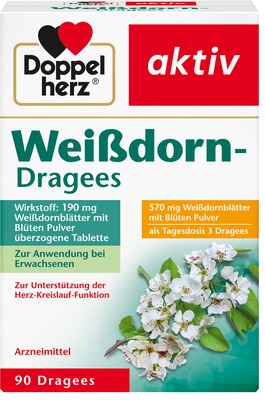 Doppelherz aktiv Weißdorn-Dragees 90 St Überzogene Tabletten