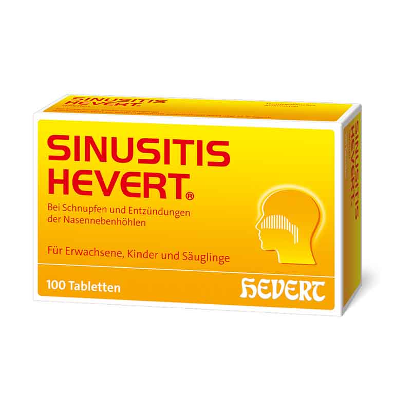 SINUSITIS HEVERT- Bei Schnupfen und Entzündungen der Nasennebenhöhlen 100 St Tabletten