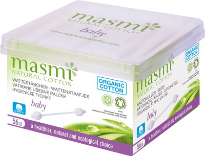 BIO OHRSTÄBCHEN Baby 100% Bio-Baumwolle MASMI 56 St