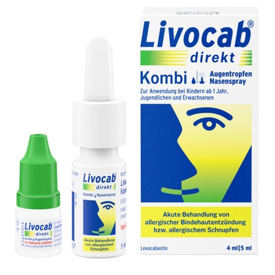 Livocab direkt Kombi: Nasenspray & Augentropfen bei Heuschnupfen & Allergien