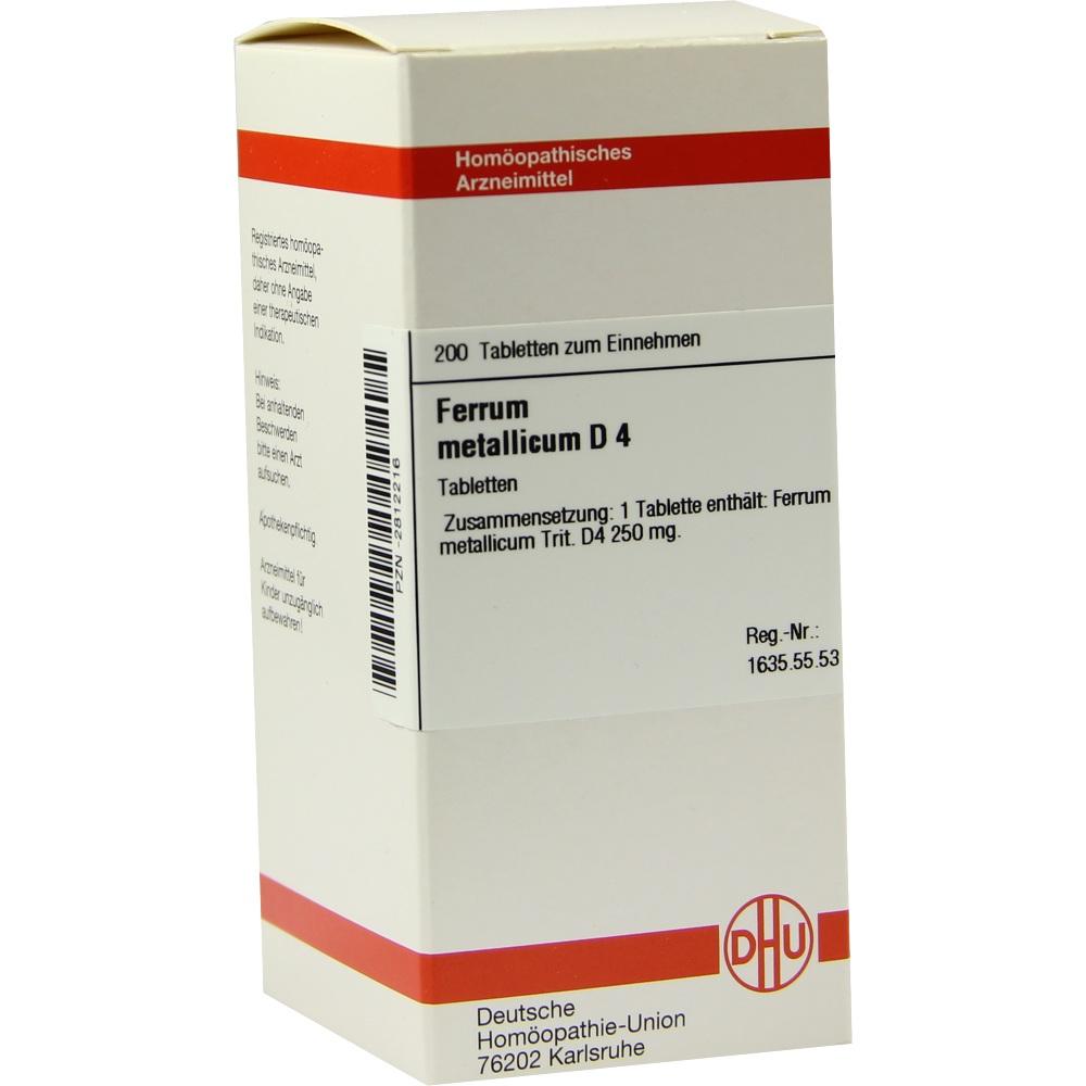 FERRUM METALLICUM D 4 Tabletten 200 St Tabletten