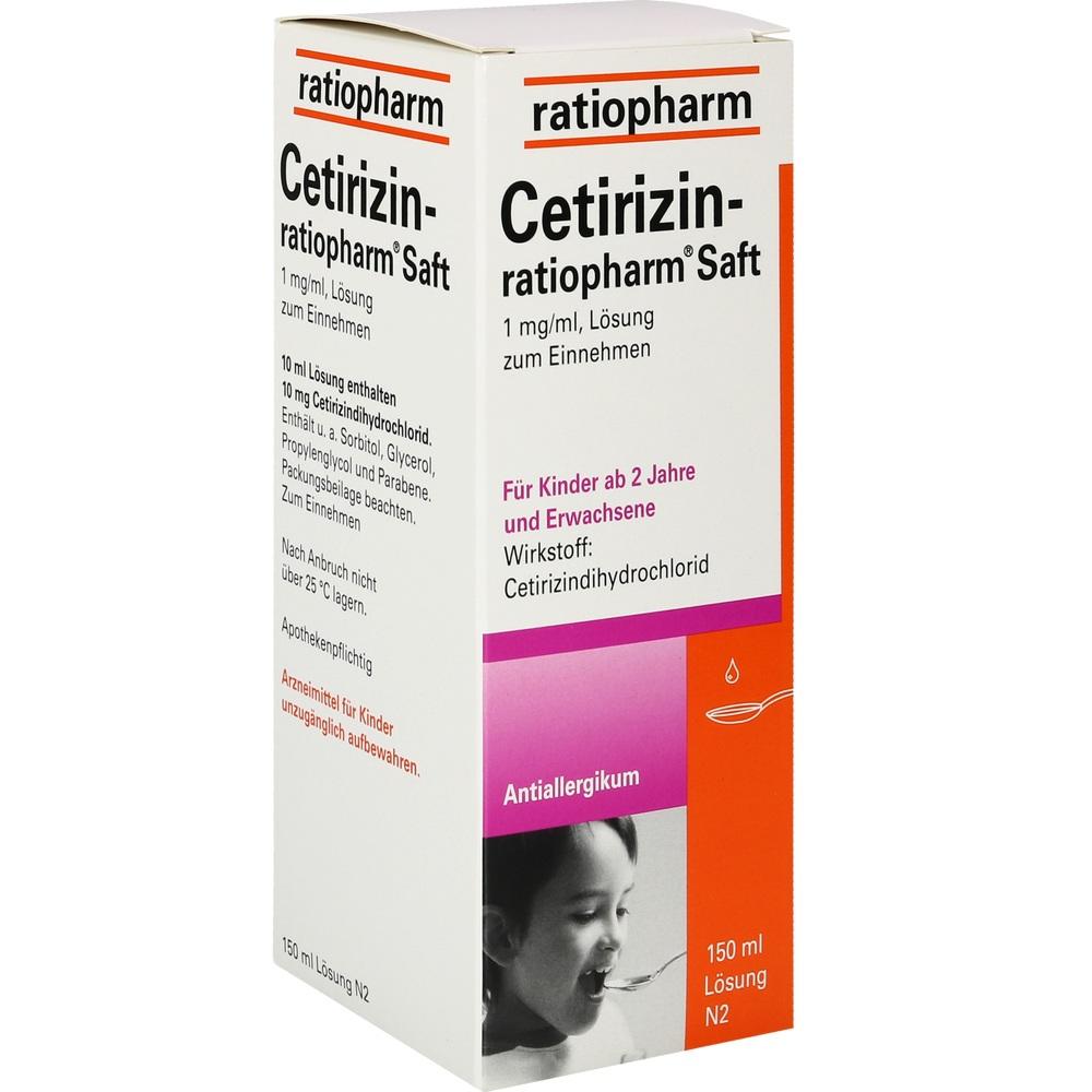 Cetirizin ratiopharm Saft - bei Allergien 150 ml Saft