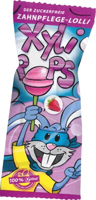 miradent XyliPOP Zahnpflegelolli Erdbeere 1X6 g