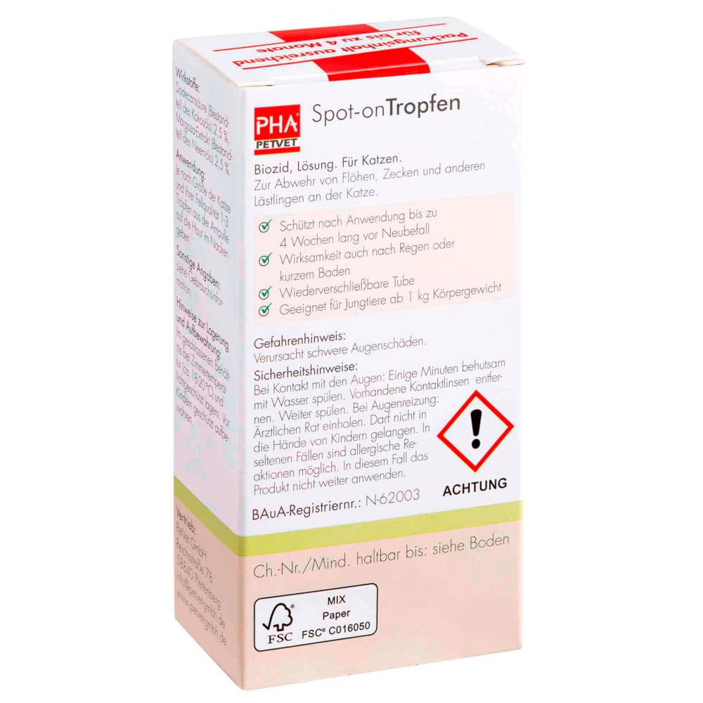 PHA Spot-on Tropfen für Katzen 2X1.5 ml Tropfen