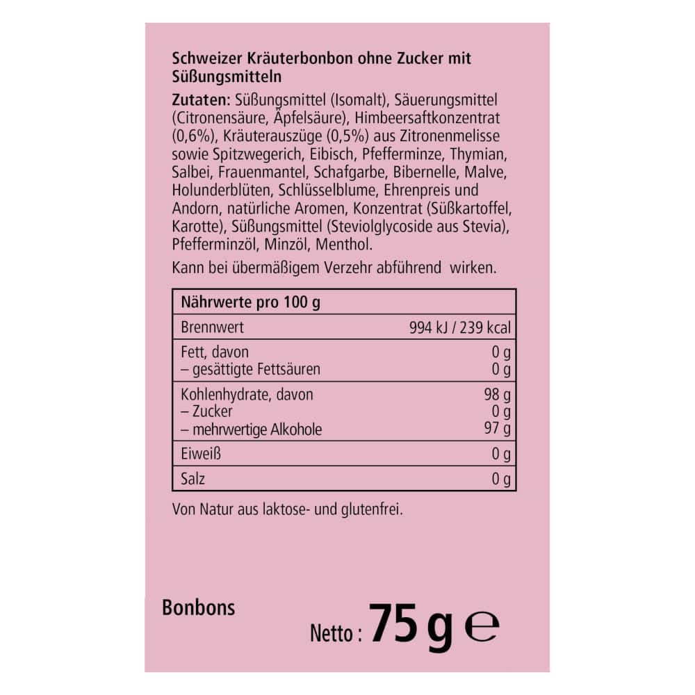 Ricola HIMBEERE MELISSE 75 g Bonbons