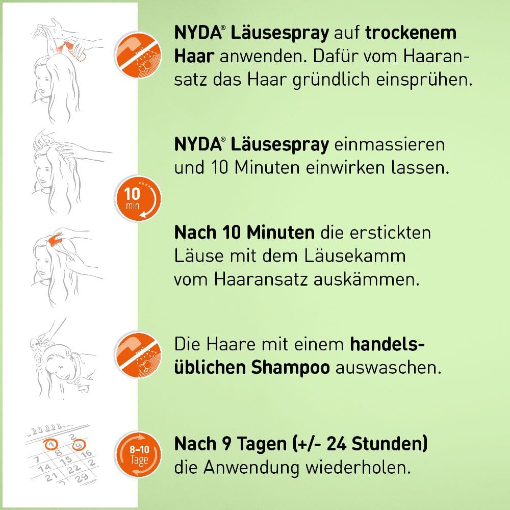 NYDA Läusespray gegen Kopfläuse & Nissen 2x50ml 2X50 ml Pumplösung