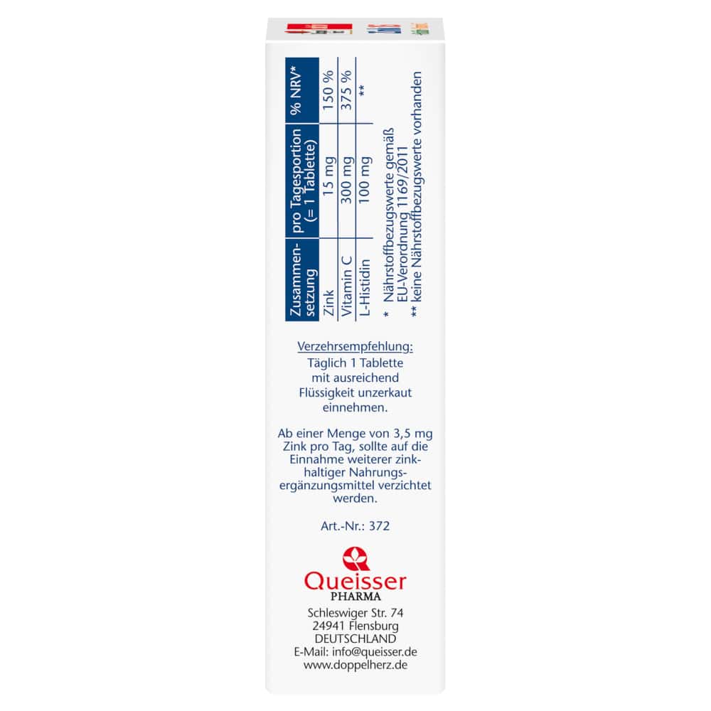Doppelherz aktiv Zink + Histidin + Vitamin C DEPOT 30 St Tabletten