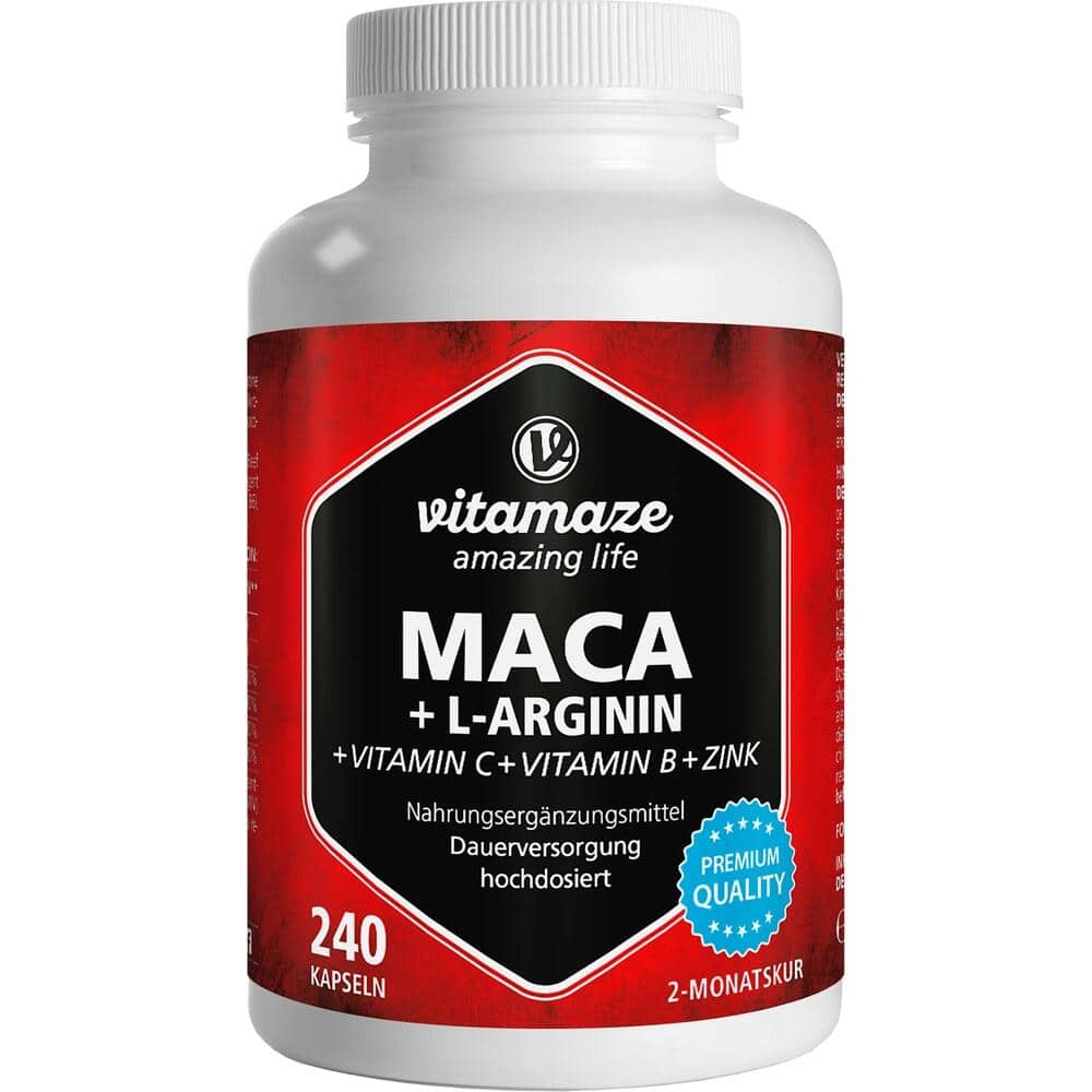 vitamaze MACA 4:1 HOCHDOSIERT + L-Arginin 240 St Kapseln