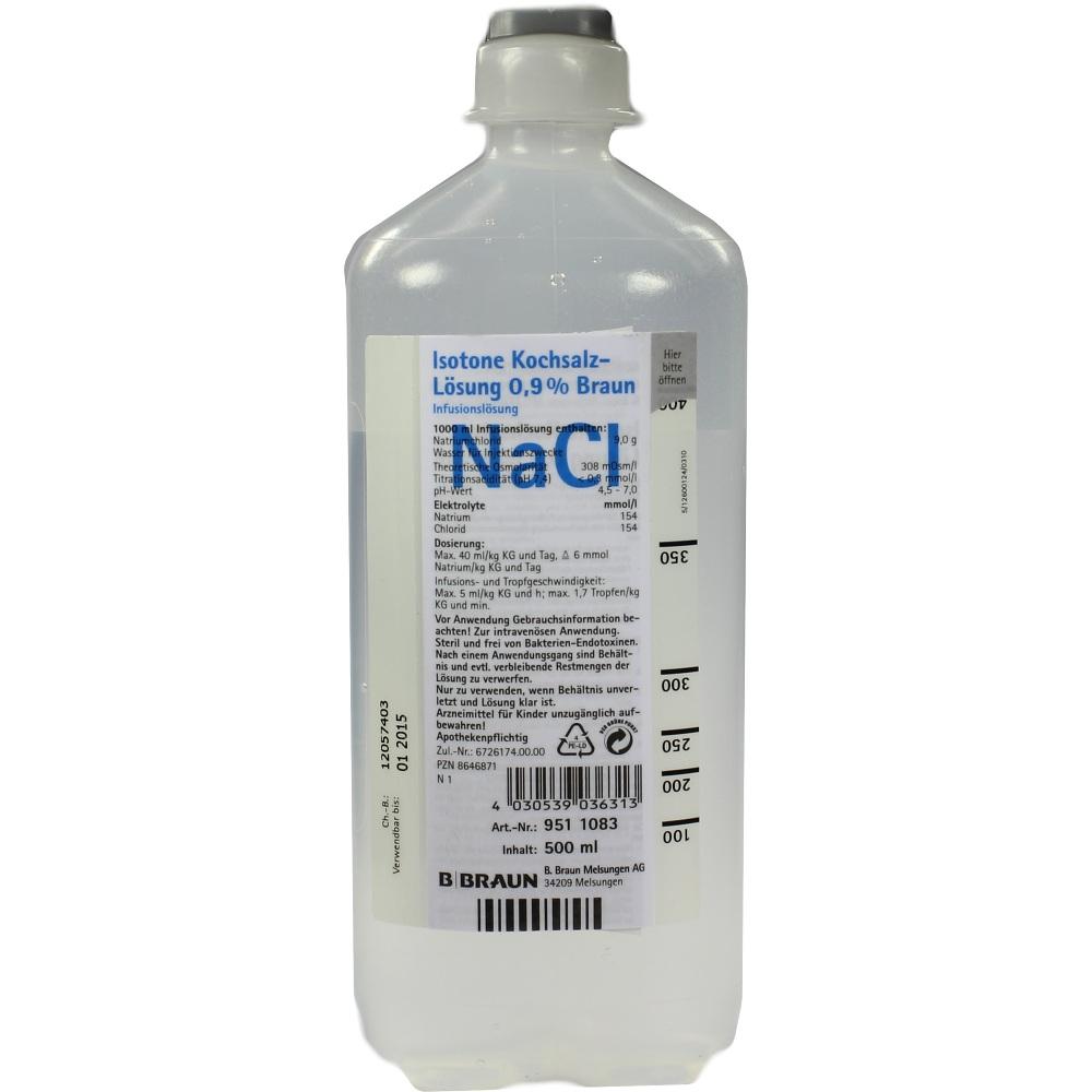 ISOTONE Kochsalz-Lösung 0,9% Braun Ecoflac Plus 500 ml Infusionslösung