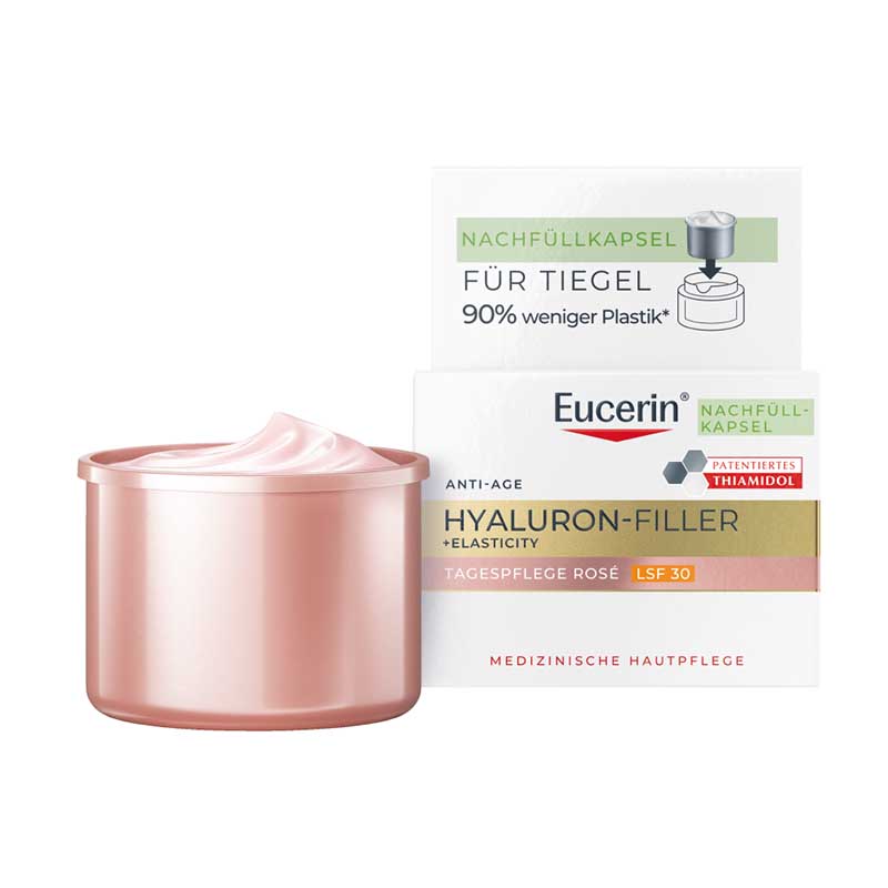 Eucerin HYALURON FILLER + ELASTICITY ROSÉ Tag LSF 30 Nachfüllpack 50 ml Creme