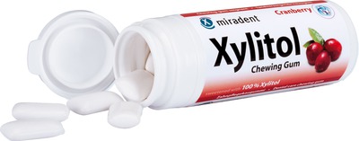 MIRADENT Zahnpflegekaugummi Xylitol Cranberry 30 St Kaugummi