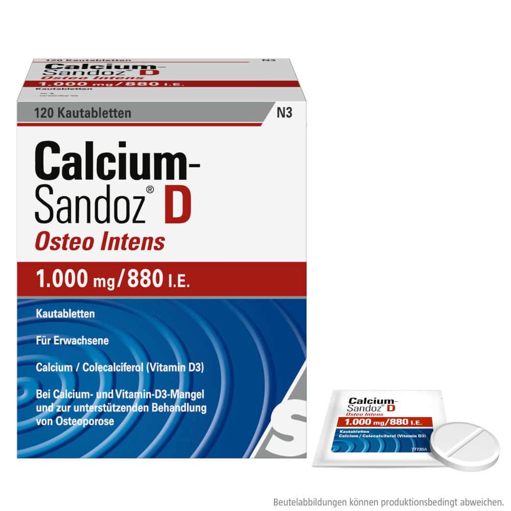 Calcium-Sandoz D Osteo intens 1000mg/880 I.E.  120 St Kautabletten