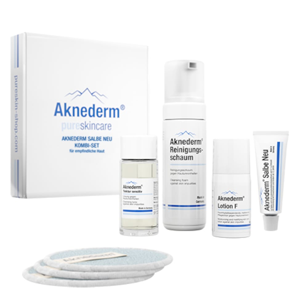AKNEDERM Salbe Neu Kombiset für empfindliche Haut 1 Packung Kombipackung