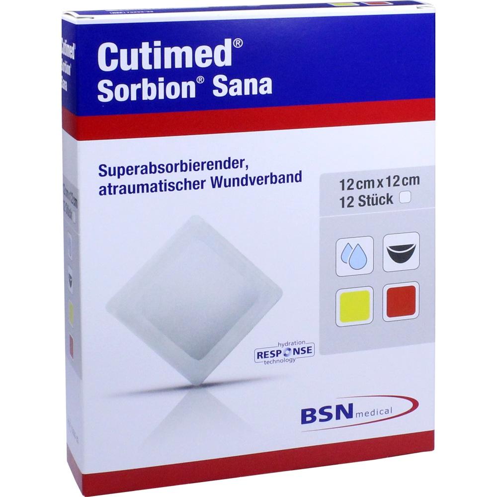 SORBION Cutimed Sana Wundauflage 12x12 cm 12 St Pflaster