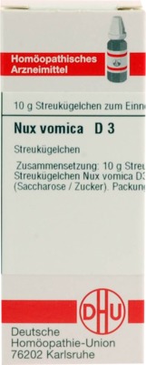 NUX VOMICA D 3 Globuli 10 g Globuli