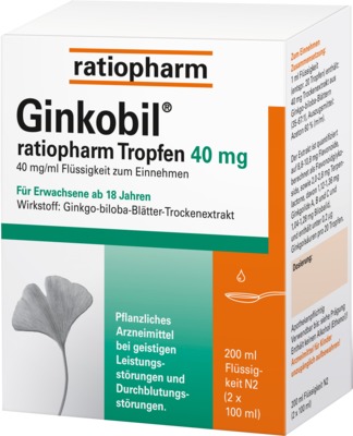 Ginkobil ratiopharm 40mg mit Ginkgo biloba 200 ml Tropfen