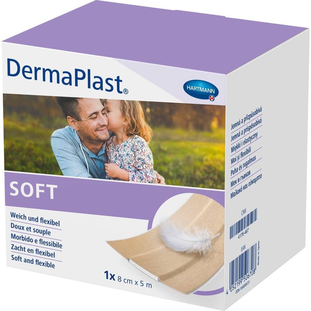 DermaPlast Soft 8cmX5m 1 St Pflaster