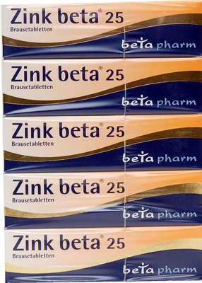 Zink beta 25 100 St Brausetabletten