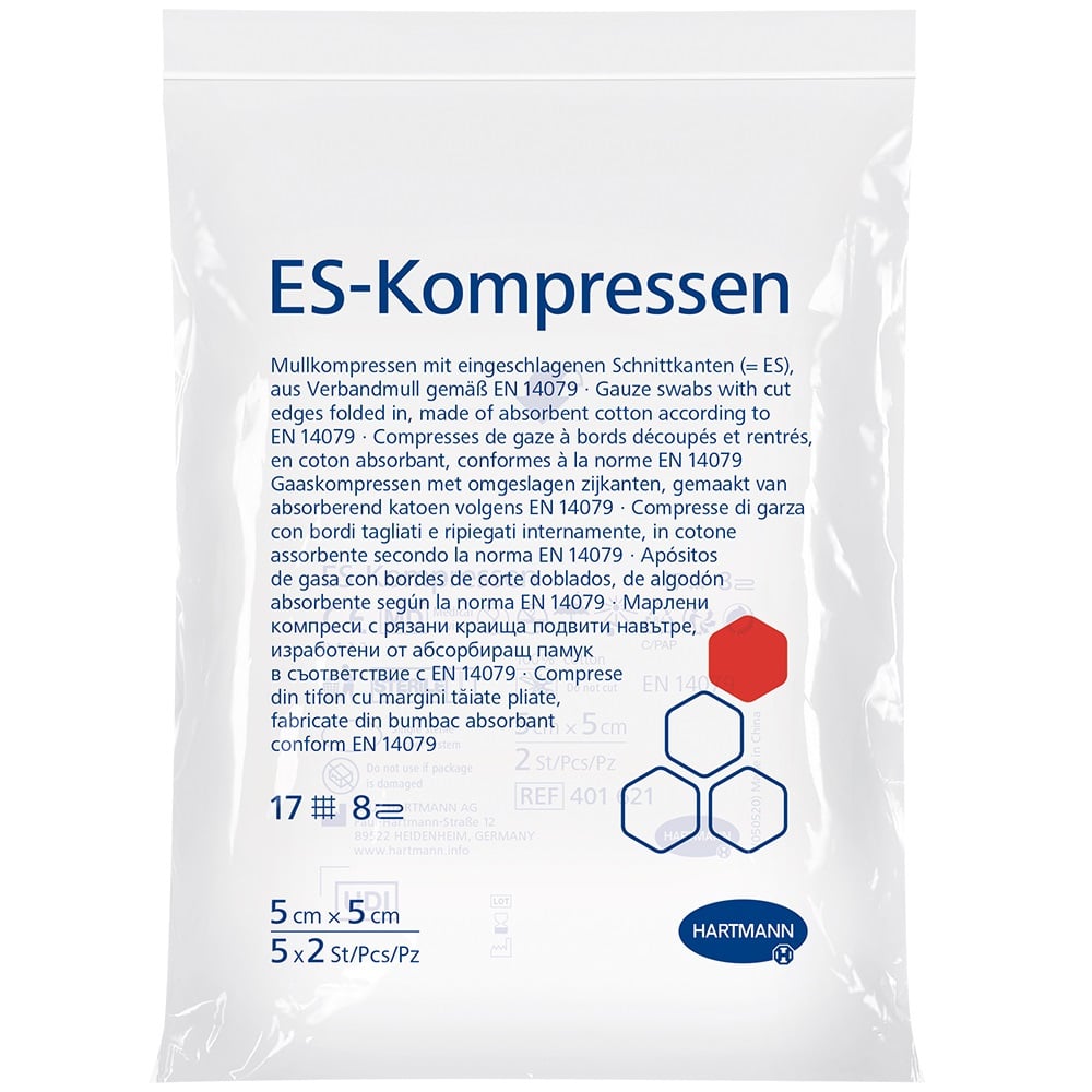 ES-KOMPRESSEN steril 5x5 cm 8fach 5X2 St Kompressen