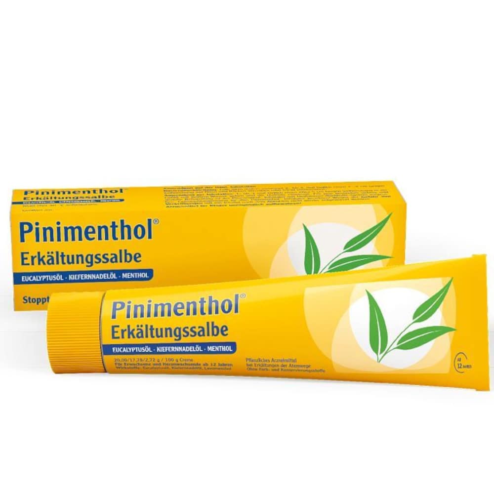 Pinimenthol Erkältungssalbe ab 12 Jahren - mit Eucalyptusöl, Kiefernnadelöl und Menthol 100 g Creme