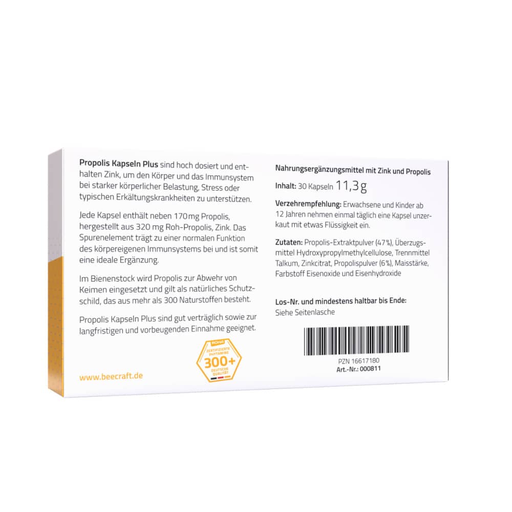 beecraft PROPOLIS Kapseln plus Zink 30 St Kapseln