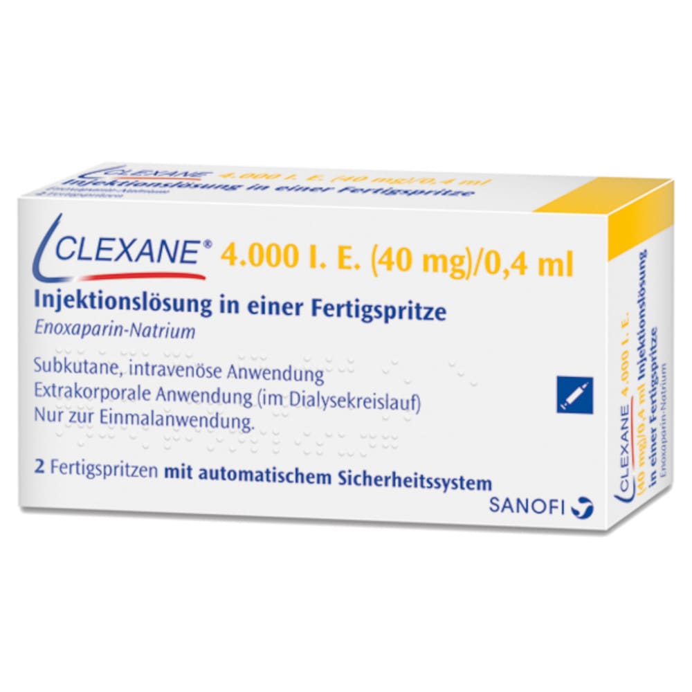Clexane 4000 I.E. (40mg)/0,4ml Injektionslsg. m.Sich-Sys. 10 St Injektionslösung in einer Fertigspritze