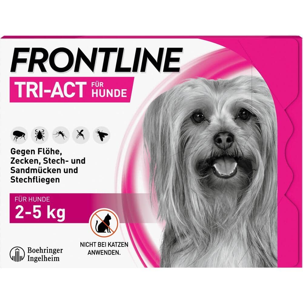FRONTLINE TRI-ACT gegen Zecken, Flöhe und fliegende Insekten für Hunde XS (2-5 kg)  3 St Lösung