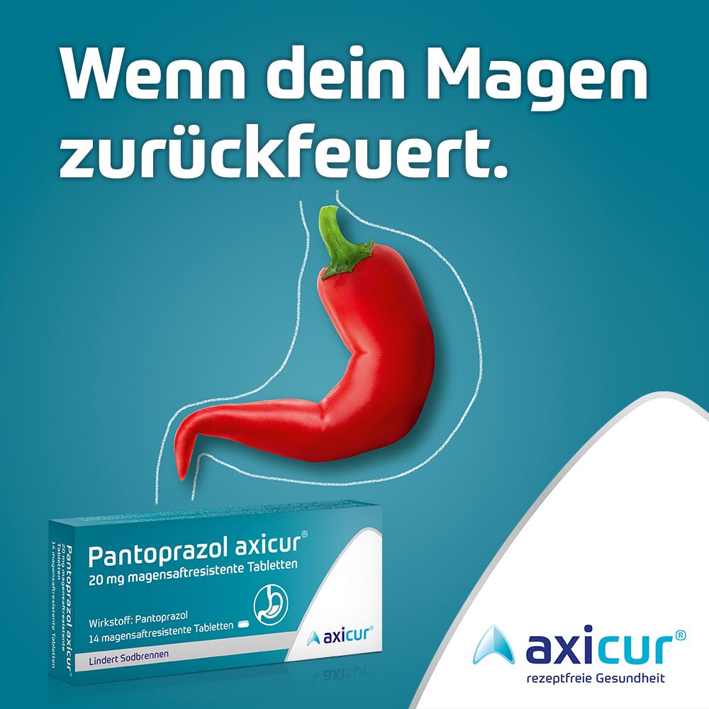 Pantoprazol axicur 20 mg bei Sodbrennen 7 St Tabletten magensaftresistent