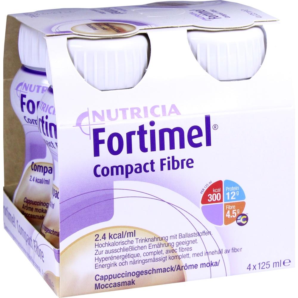 Fortimel Compact Fibre 2.4 Trinknahrung Cappuccino 4X125 ml Flüssigkeit