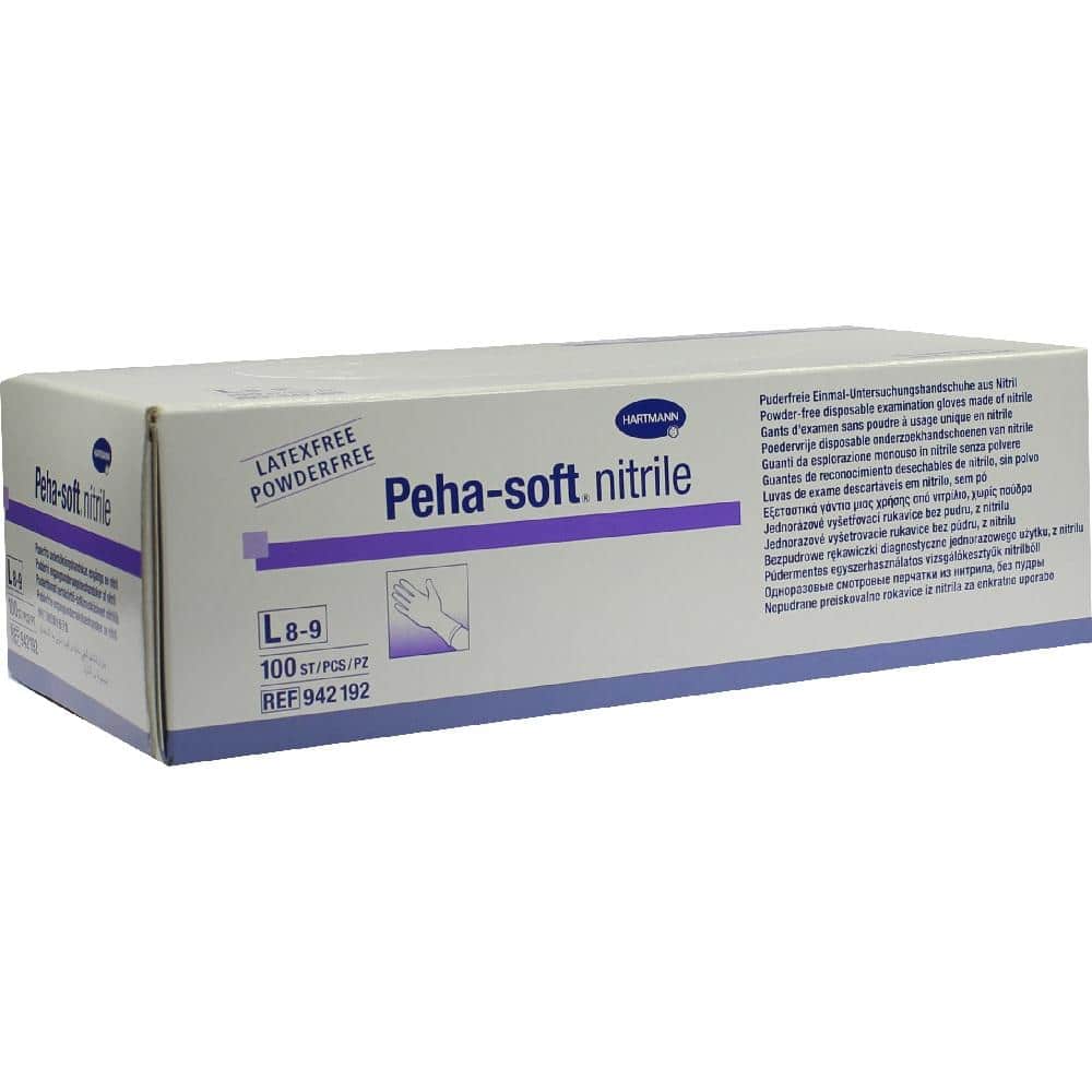 Peha-soft nitrile Untersuchungshandschuhe unsteril puderfrei L 100 St Handschuhe
