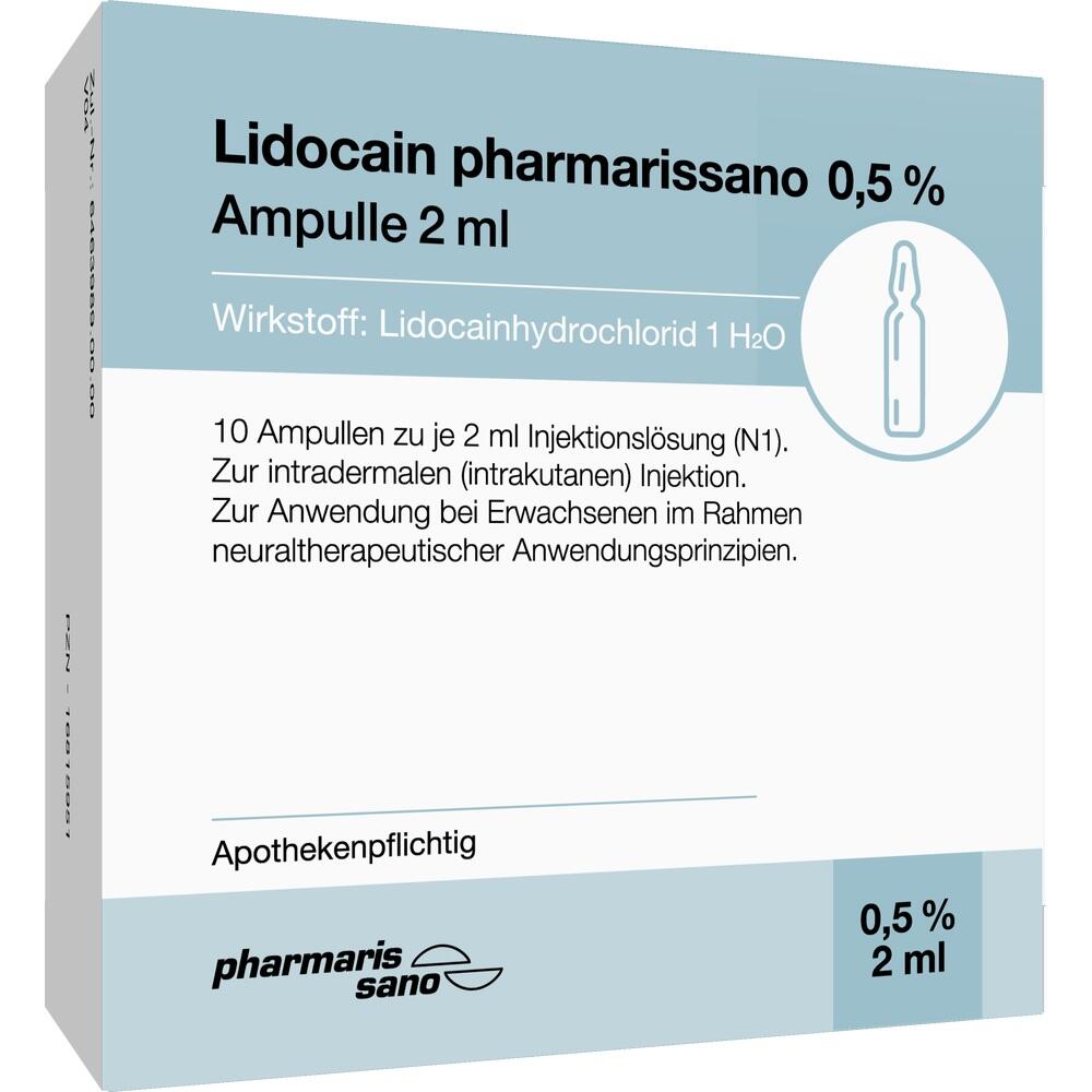 Lidocain pharmarissano 0,5% Ampulle 2 ml 10X2 ml Injektionslösung