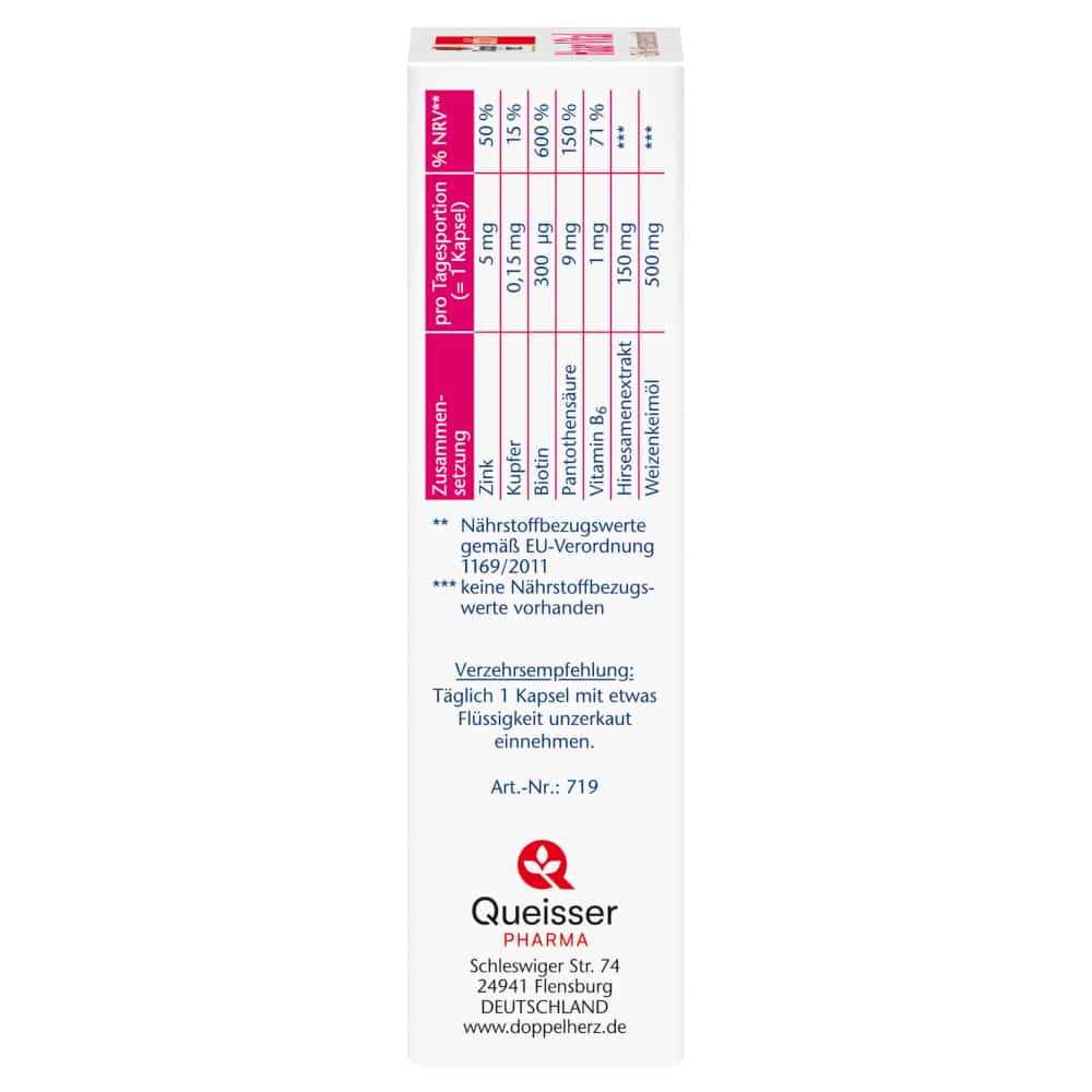 Doppelherz aktiv Haar Vital + Zink + Hirseextrakt 30 St Kapseln