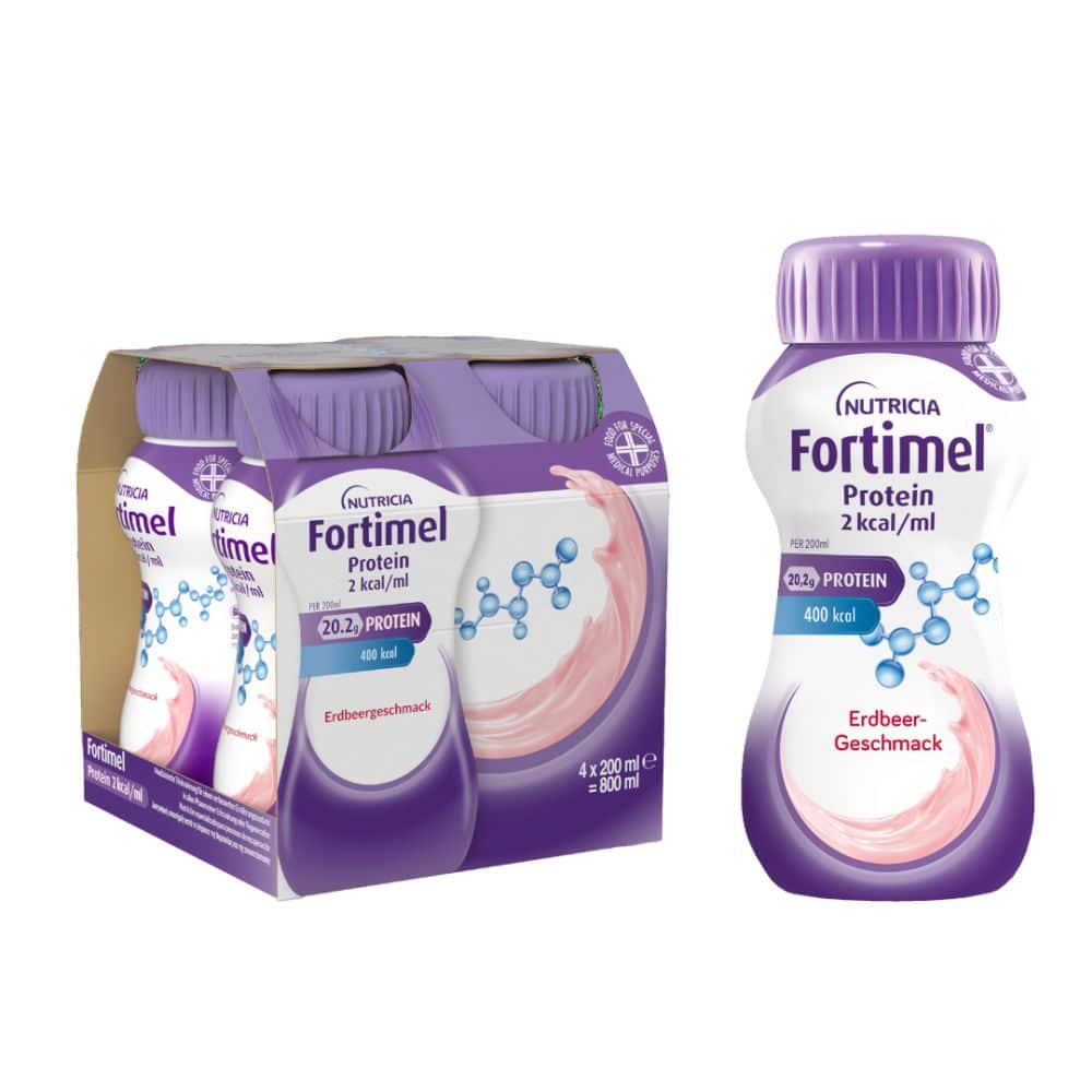 Fortimel Protein 2 kcal/ml Erdbeer-Geschmack 32X200 ml Flüssigkeit