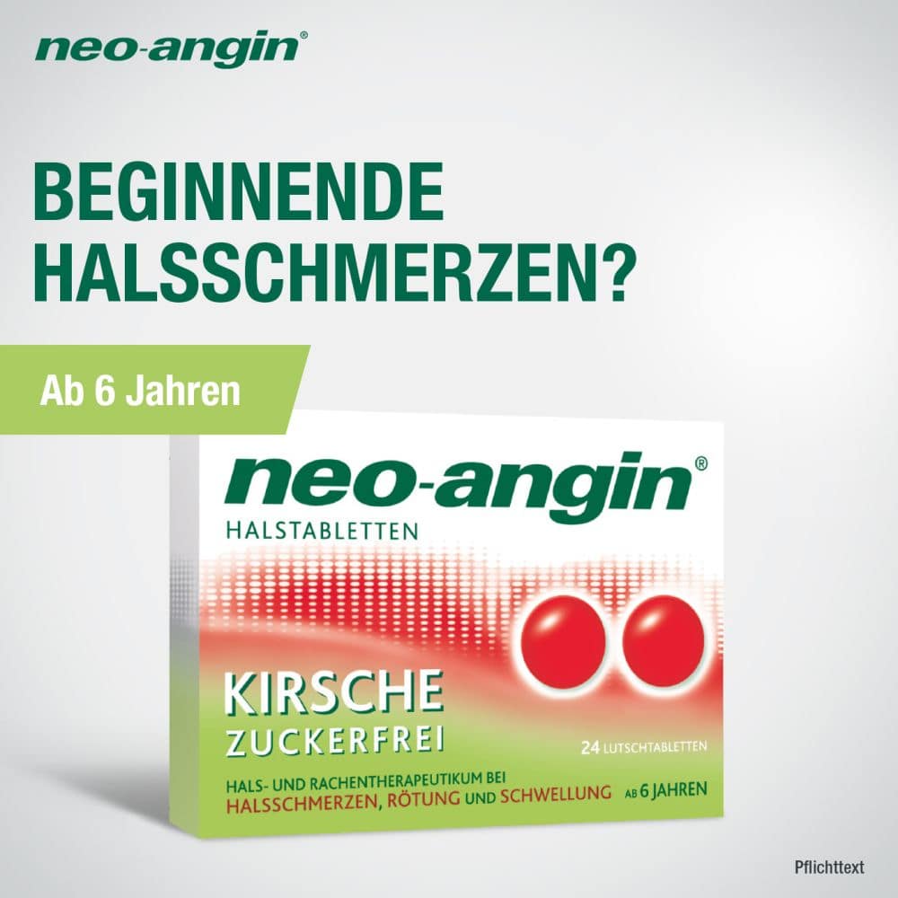 neo-angin HALSTABLETTEN KIRSCHE ZUCKERFREI 12 St Lutschtabletten
