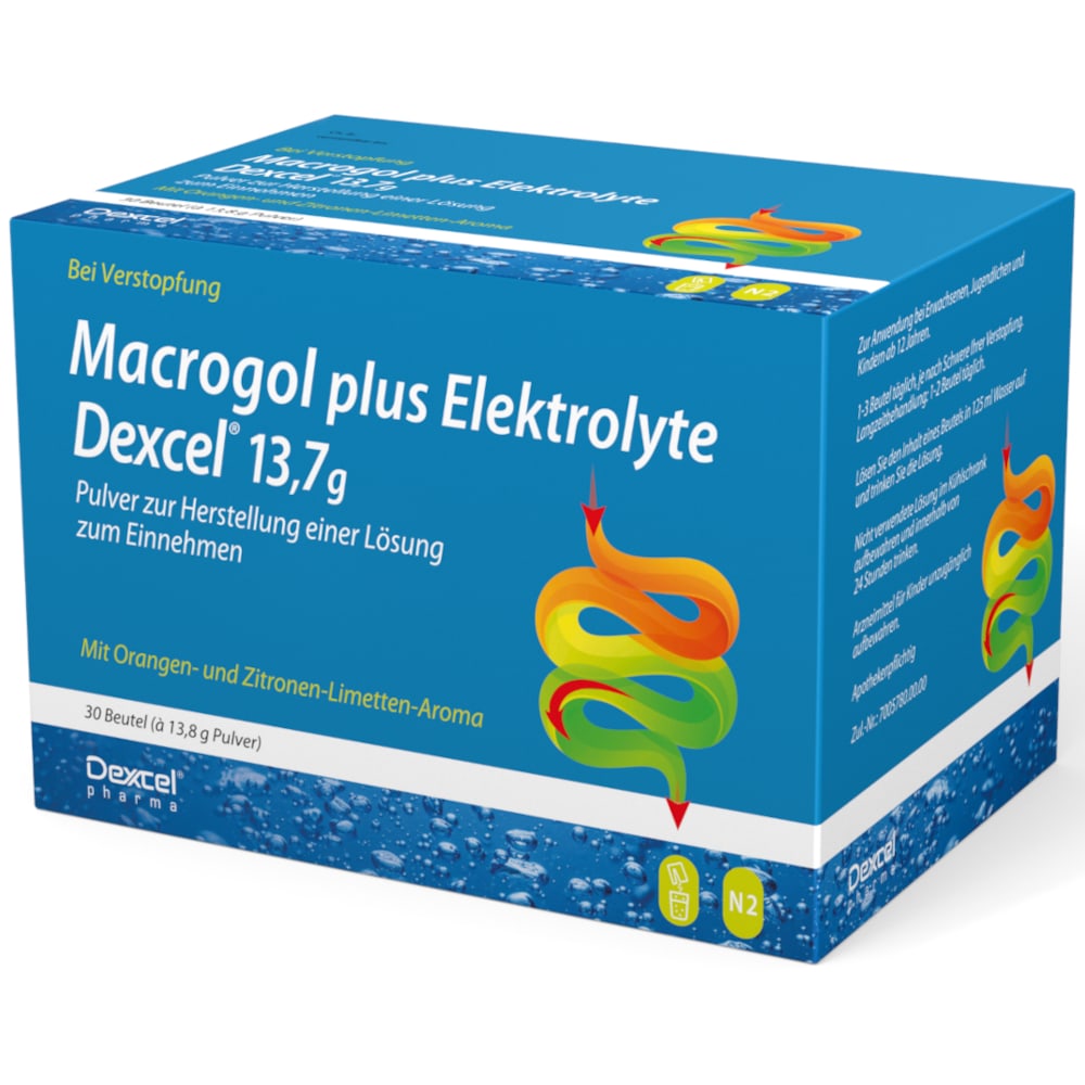 Macrogol plus Elektrolyte Decxel 13,7g 30 St Pulver zur Herstellung einer Lösung zum Einnehmen