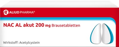 NAC AL akut 200 mg Brausetabletten zur Erleichterung des Abhustens bei erkältungsbedingter Bronchitis (Schleimlöser)