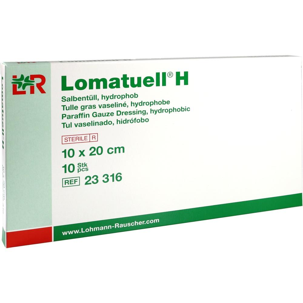 LOMATUELL H Salbentüll 10x20 cm steril 10 St Verband