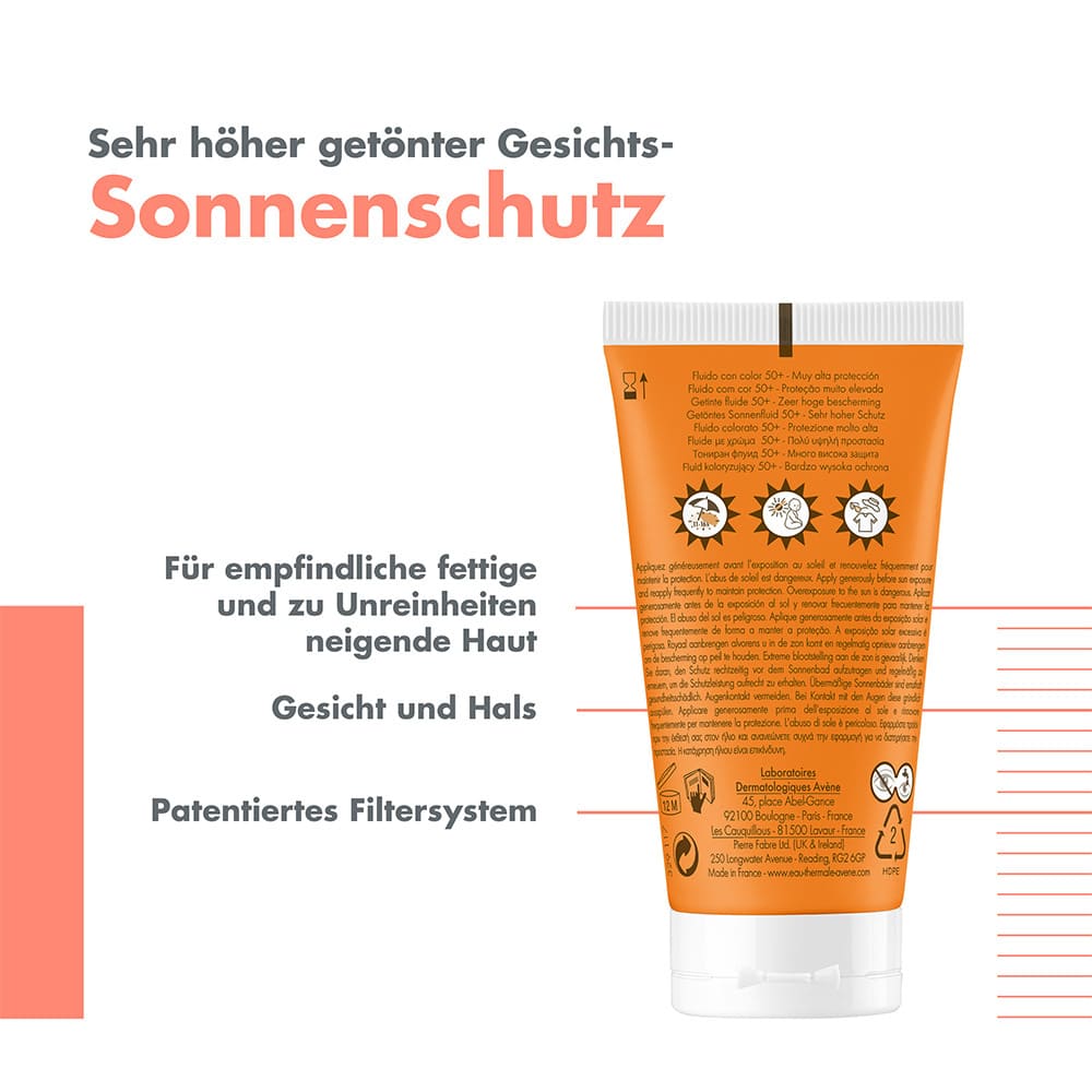 Avène Cleanance Getöntes Sonnenfluid SPF 50+ + 3 € sparen* 50 ml Emulsion