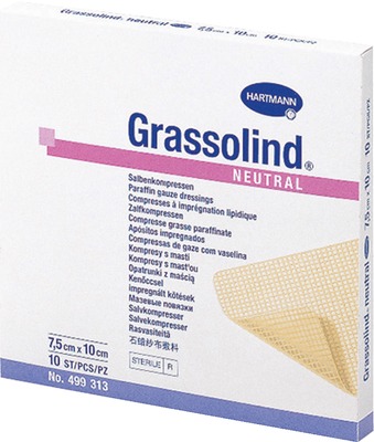 GRASSOLIND Salbenkompressen 7,5x10 cm steril 10 St Kompressen