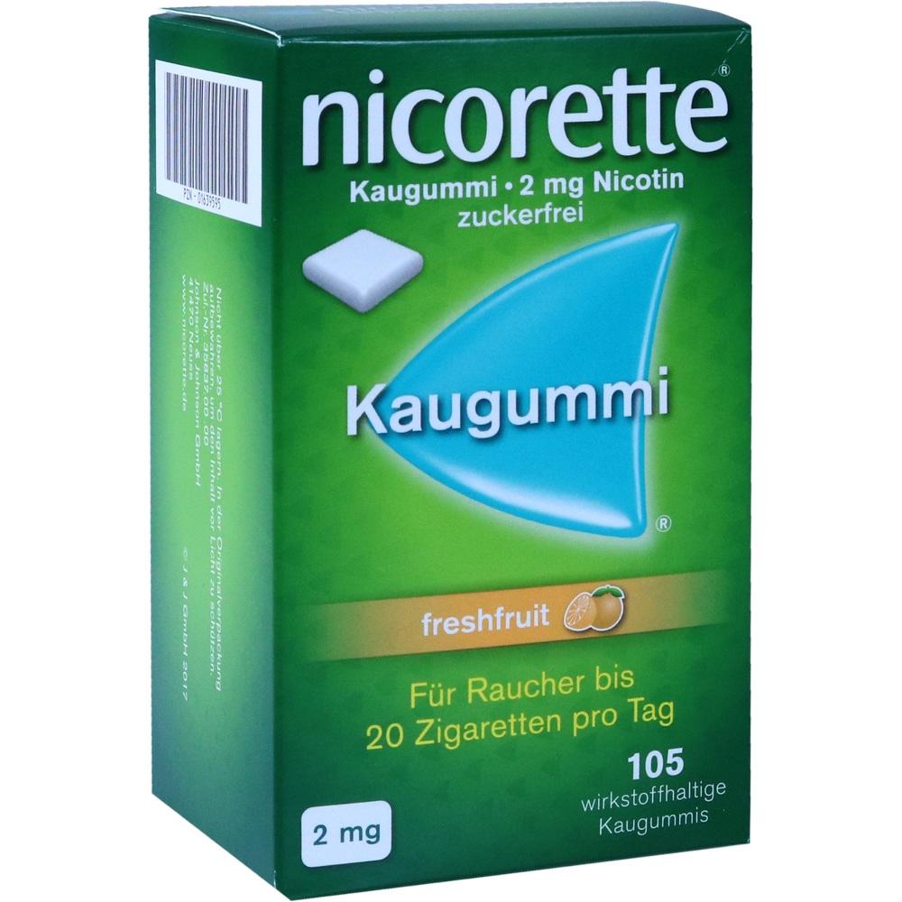 nicorette 2 mg Nikotinkaugummi freshfruit für Raucher zum Aufhören