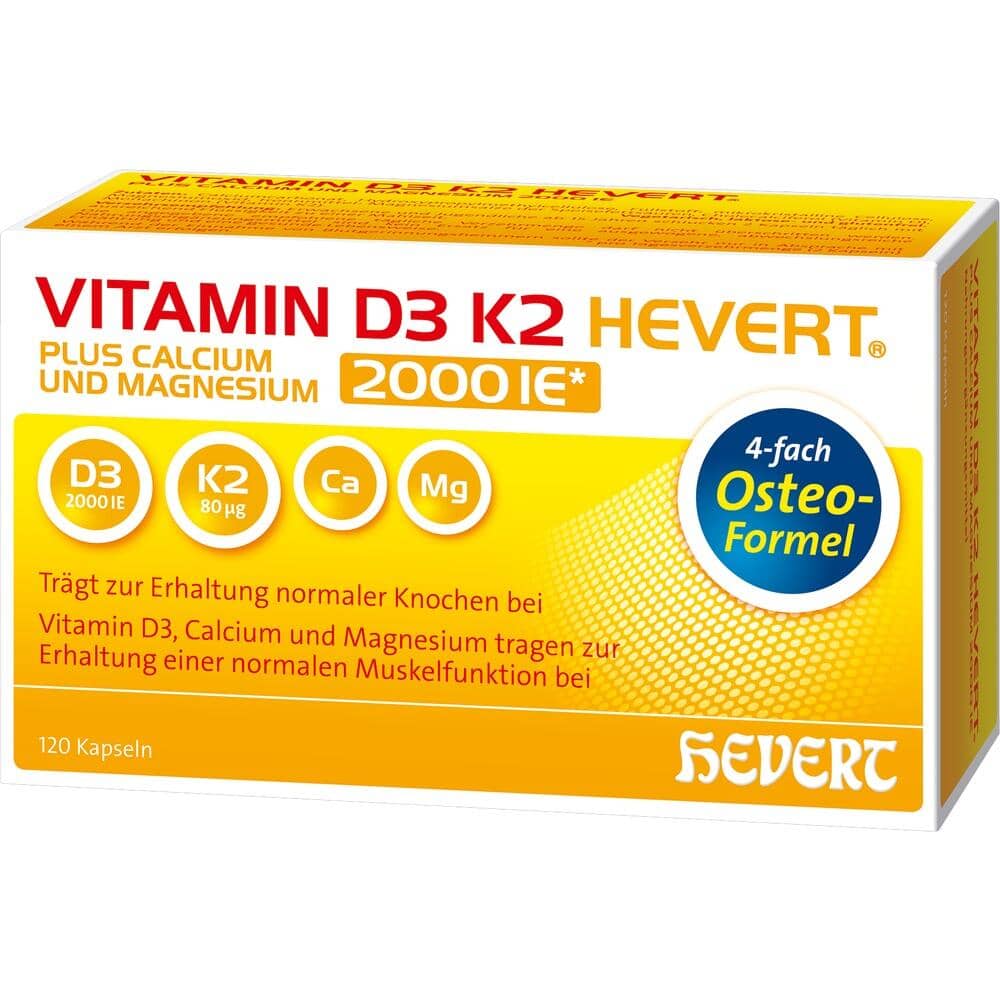 VITAMIN D3 K2 2000 I.E. HEVERT 120 St Kapseln