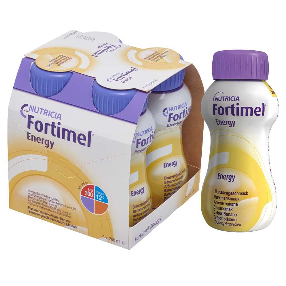 Fortimel Energy Trinknahrung Banane 4X200 ml Flüssigkeit
